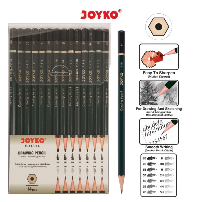 joyko Pencil Pencil Wooden Pencil Pensil Kayu Pensil Gambar P-118-14