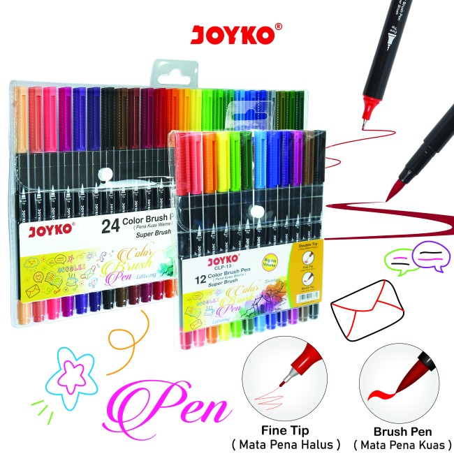 joyko Pen Pena Color Brush Pen Color Brush Pen Color Pen CLP-13 (12 Colors)