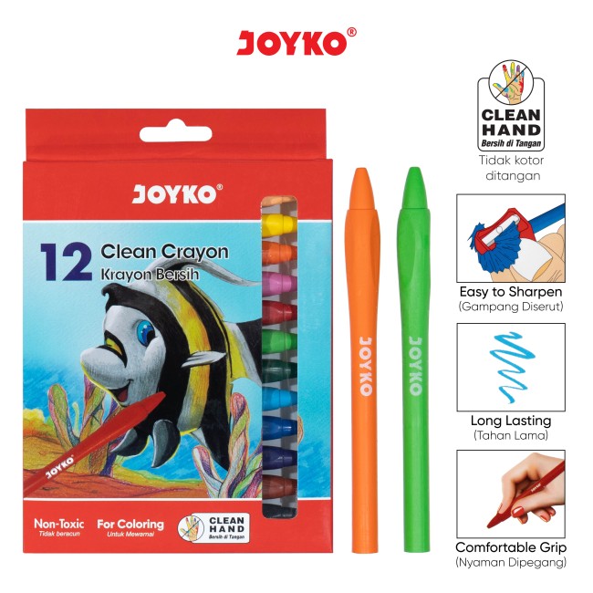 joyko Crayon Crayon Clean Crayon CLCR-12