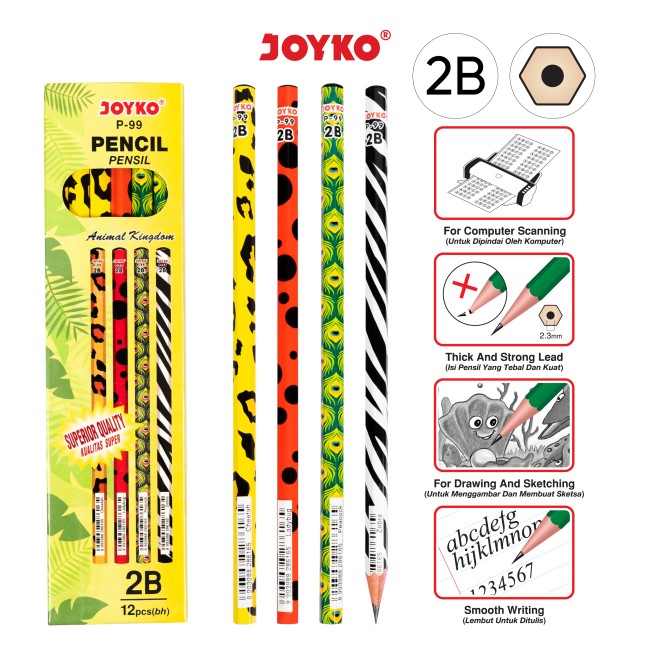 joyko Pencil Pencil Wooden Pencil Pensil Kayu Pencil P-99 (2B)