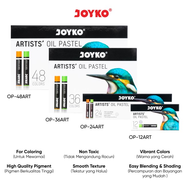 joyko Oil Pastel Crayon Minyak Crayon Minyak OP-12 ART (12 Color)