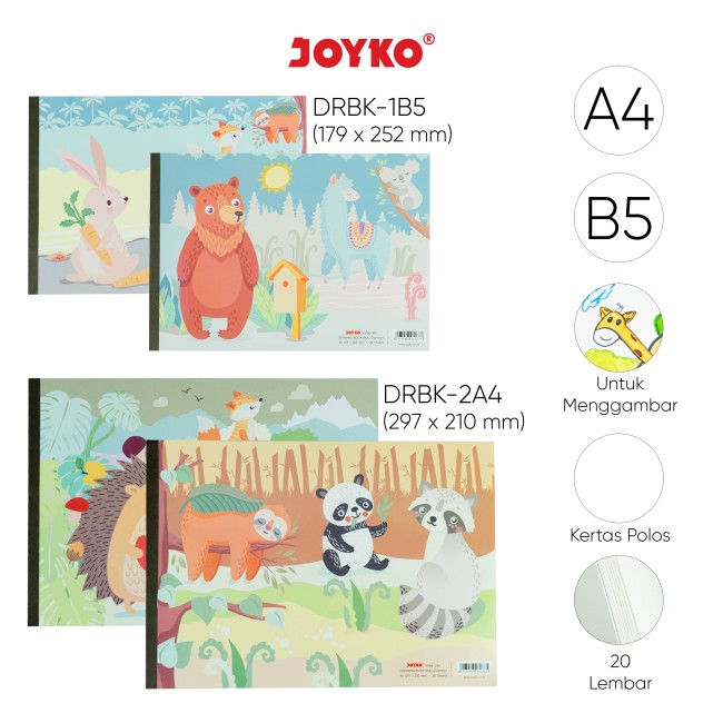 joyko Book Buku SketchBook Buku Skets Buku Gambar DRBK-1B5 & 2A4