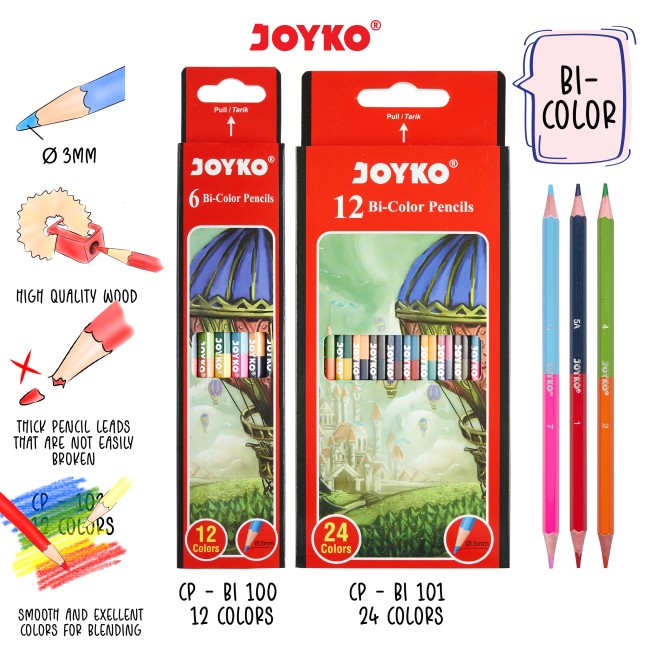 joyko Pencil Pencil Color Pencil Pensil Warna Pensil Warna CP-Bi100