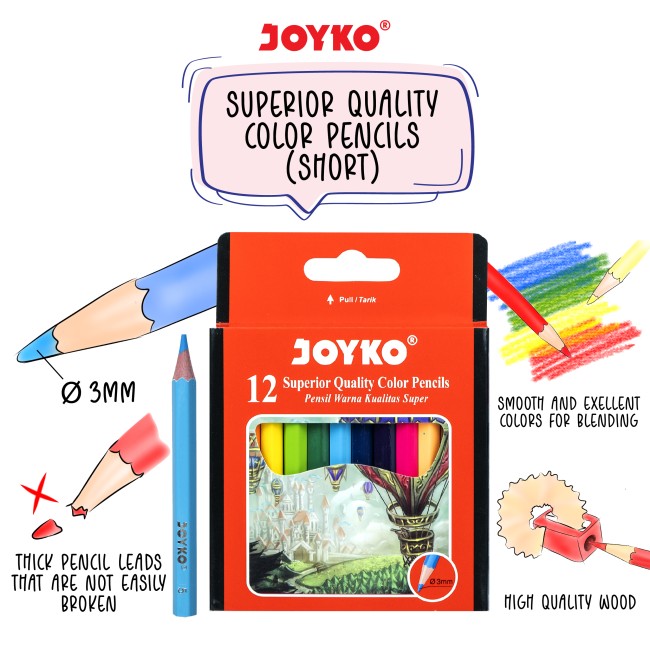 joyko Pencil Pencil Color Pencil Pensil Warna Color Pencil CP-102