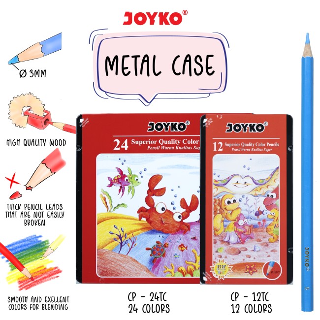 joyko Pencil Pencil Color Pencil Pensil Warna Color Pencil CP-24TC