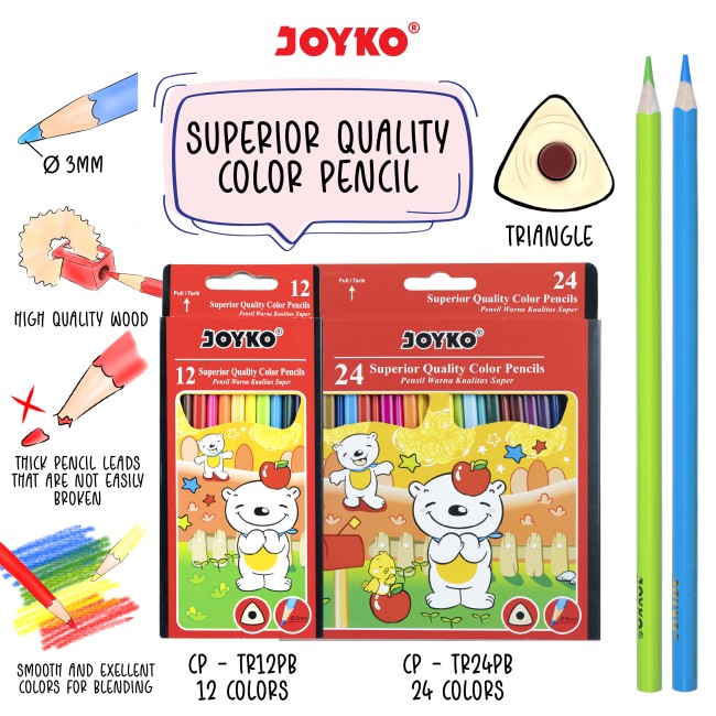 joyko Pencil Pencil Color Pencil Pensil Warna Color Pencil CP-TR24PB