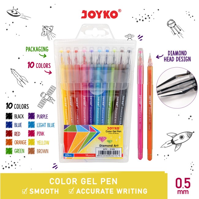 joyko Pen Pena Color Pen Pena Warna Color Gel Pen GPC-310S