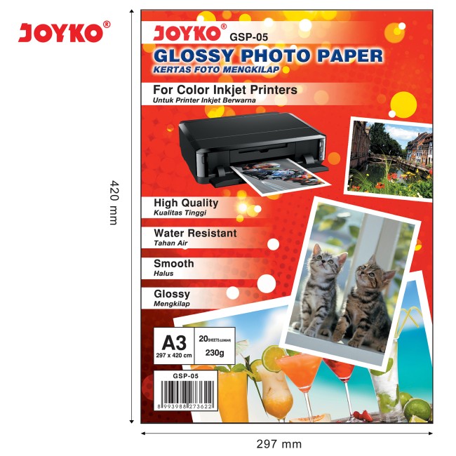 joyko Paper Kertas Glossy Photo Paper GSP-05 (A3)