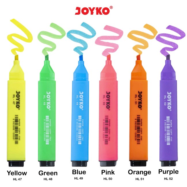 joyko High Lighter Penanda Berwarna Highlighter HL-47~52