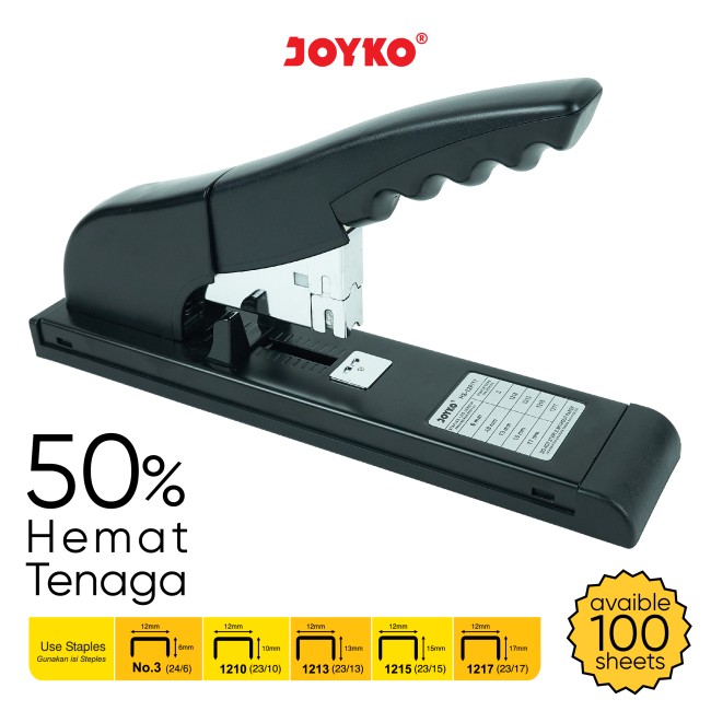 joyko Stapler Stepler Heavy Duty Stepler Stepler Kemampuan Tinggi Heavy Duty Stapler HS-12P-17