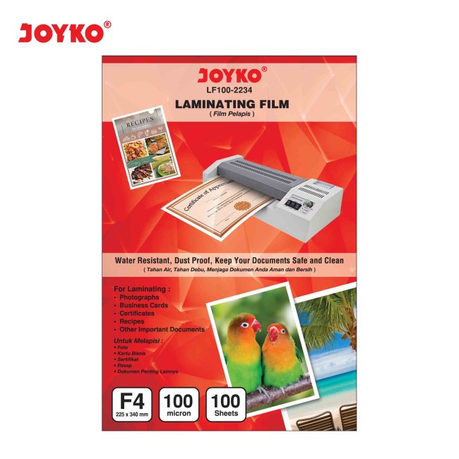 joyko Laminating Film Plastik Laminating Laminating Film LF100-2234 (F4)