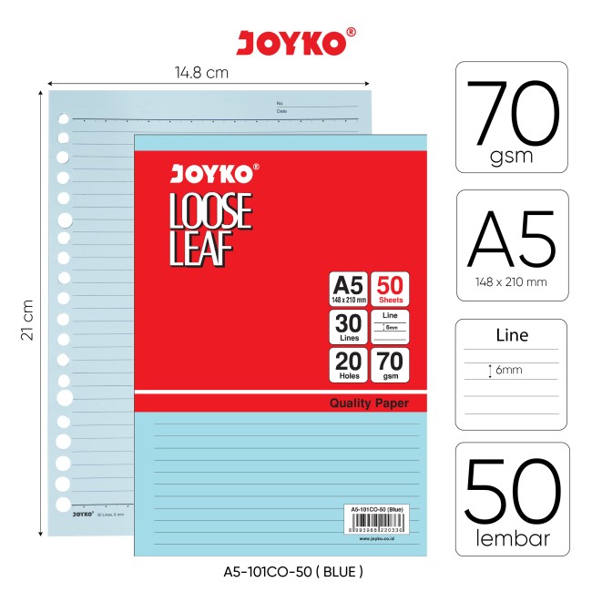 joyko Loose Leaf Isi Binder Note Isi Binder Note A5-101CO-50