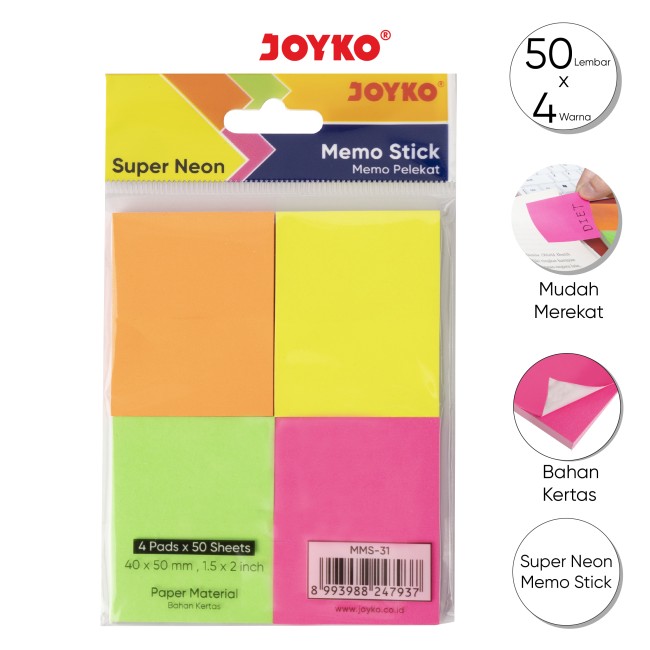 joyko Memo Stick Memo Pelekat Memo Pelekat MMS-31