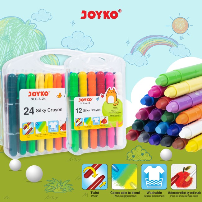 joyko Crayon Crayon Silky  Crayon SLC-A-12 (12 Color)