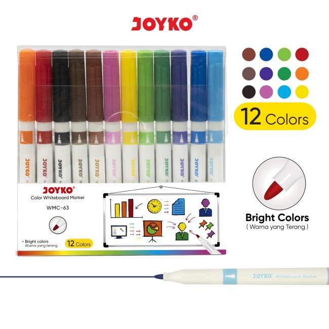 joyko Marker Penanda Whiteboard Marker Spidol Warna Papan Tulis WMC-63